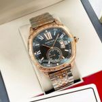 Replica Cartier MTWTFSS Black Dial 2-Tone Rose Gold Stainless Steel Watch 43mm